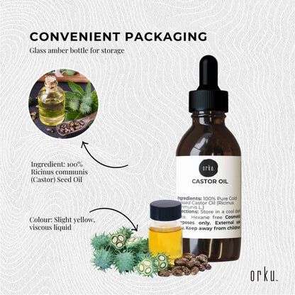 25ml Castor Oil with Dropper - Hexane Free Cold Pressed Virgin Skin Hair Care