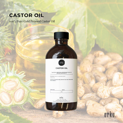 Orku 250ml Castor Oil - Hexane Free Cold Pressed Virgin