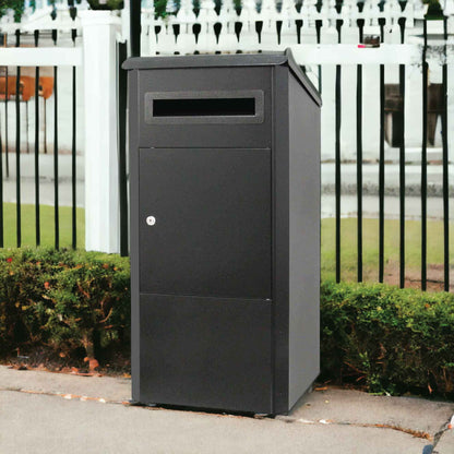Parcel Delivery Drop Box Mailbox - Secure Home Package Locker 38x38x90cm Black