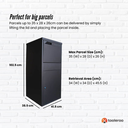 Parcel Delivery Drop Box Mailbox - Home Package Post Locker 41.5x38.5x102.5cm