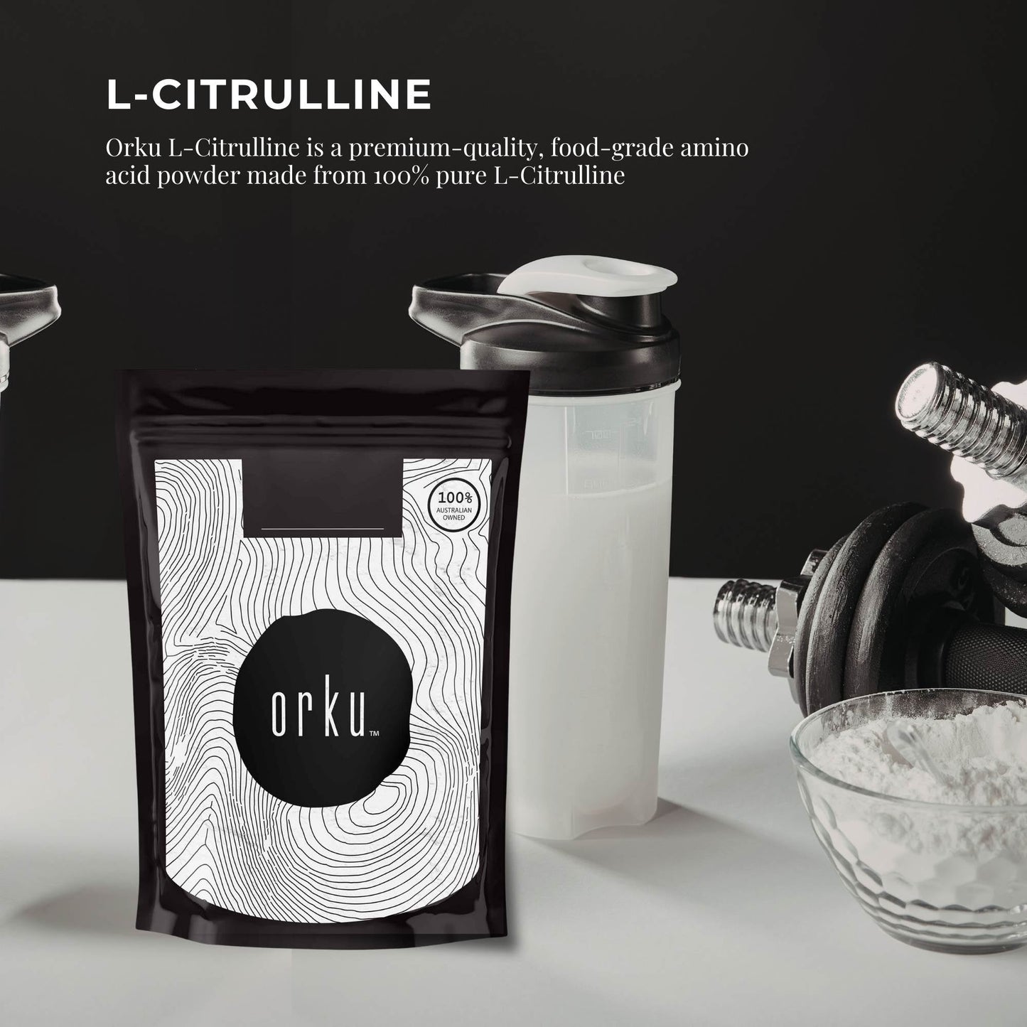 Orku 1Kg L-Citrulline Powder Buckets - 100 % Pure Food Grade Amino Acid