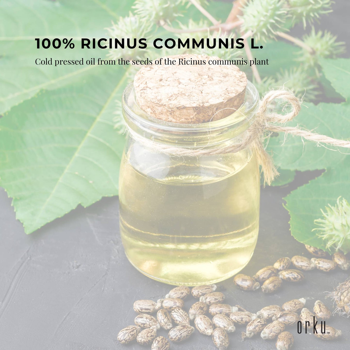 Orku 1.5L Organic Castor Oil - Hexane Free Cold Pressed