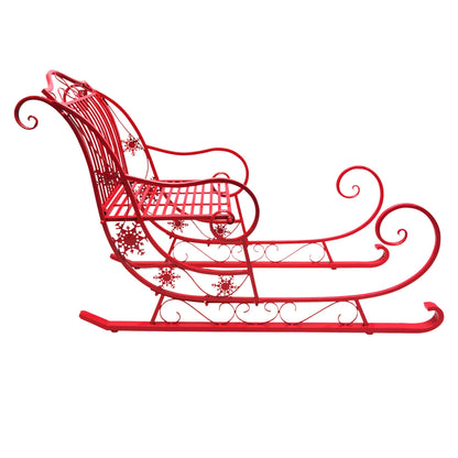 Christabelle Christmas Sleigh With Red Finish - Metal 150cm
