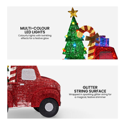 Christabelle 1.4m Christmas Tree Truck Indoor Outdoor Display Decoration LED Lights Front Yard Lawn Statue Ornament