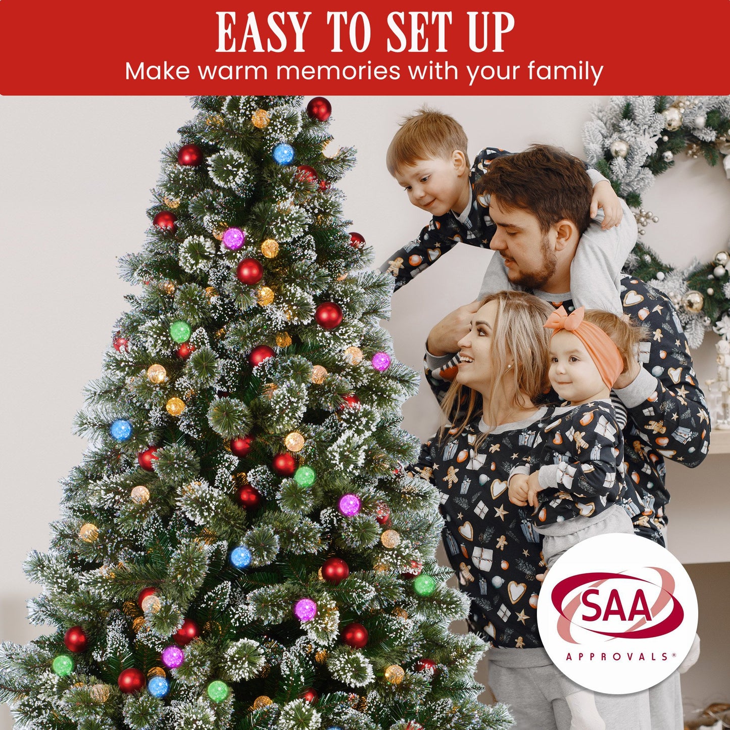 Christabelle Swishmas Snowy Bristle 2.7m Multicolour Pre-Lit Christmas Tree with 2870 Tips