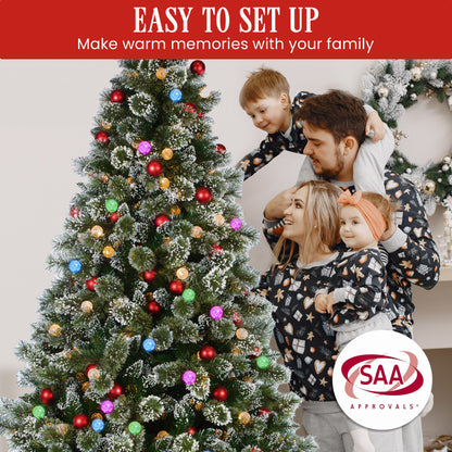 Christabelle Swishmas Snowy Bristle 2.7m Multicolour Pre-Lit Christmas Tree with 2870 Tips