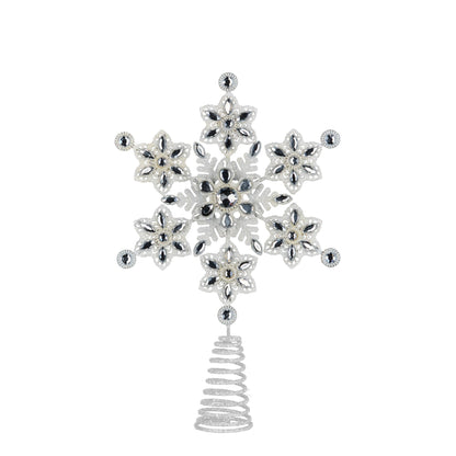 Christabelle Snowflake Christmas Tree Topper Beaded Decoration Ornament Xmas