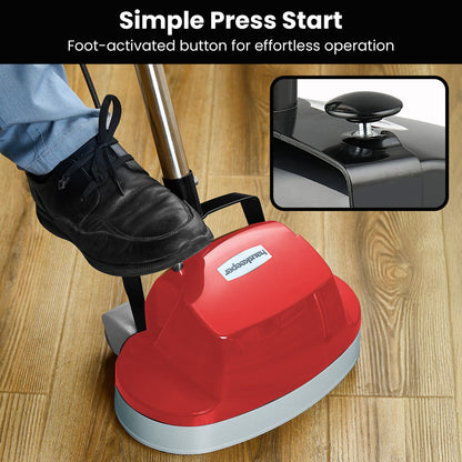 Klika Hauskeeper 5 in 1 Electric 240V Floor Polisher w/ 6M Power Cable Timber Hard Waxer Buffer Cleaner Red