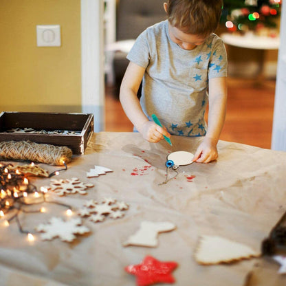 Wooden Christmas Hanging Ornament for Tree DIY Craft Decoration 10pcs - Christmas Tree