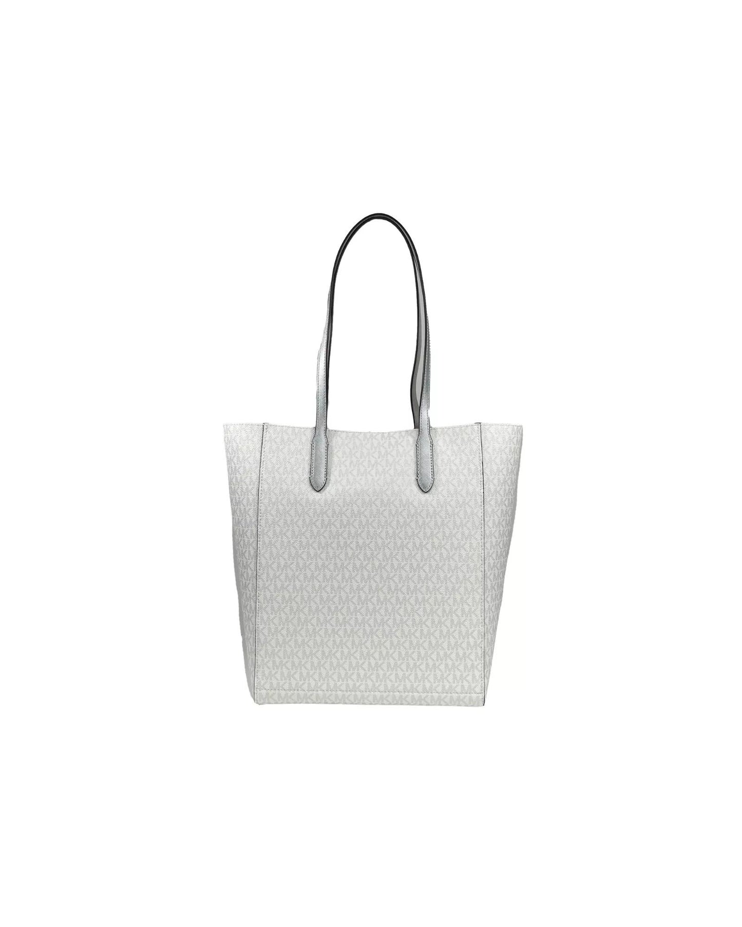 Michael Kors Women's Vincent With Card Case Large Tote Purse Bag Silver - One Size