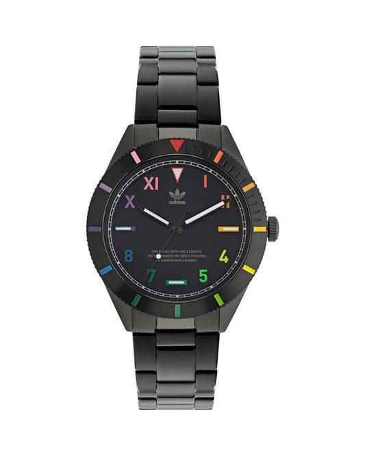 Adidas Unisex's Black Stainless Steel Watch - One Size