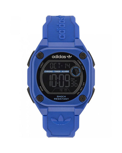 Adidas Unisex's Blue Silicone Watch - One Size