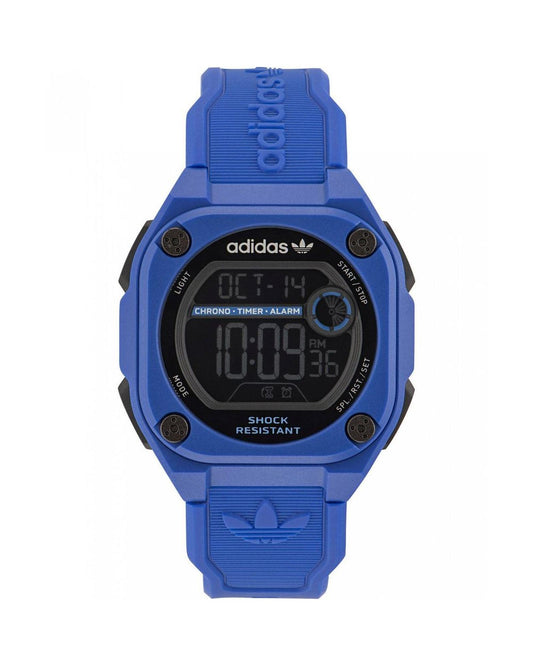 Adidas Unisex's Blue Silicone Watch - One Size