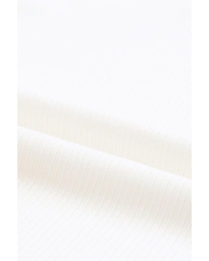 Azura Exchange Dotty Mesh Ruffle Sleeve Ribbed Knit Top - S