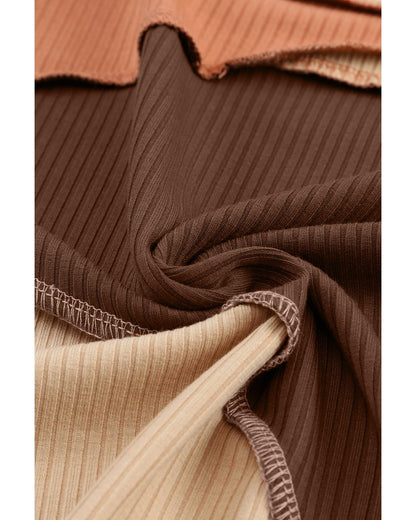 Azura Exchange Color Block Ribbed Knit Top - M