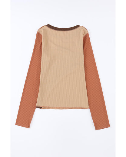 Azura Exchange Color Block Ribbed Knit Top - M