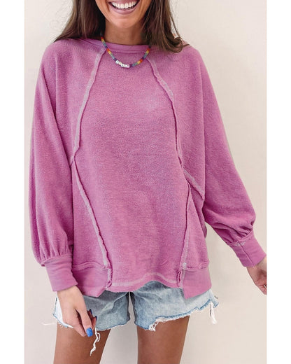 Azura Exchange Exposed Seam Terry Pullover - XL