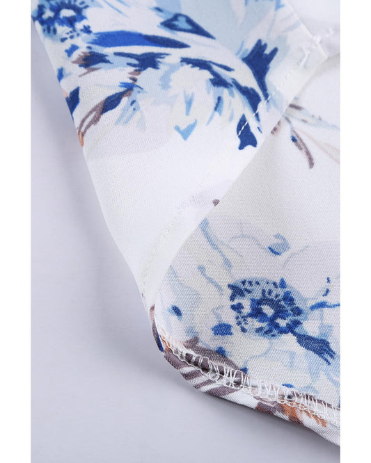 Azura Exchange Scalloped V Neck Short Sleeves Top - M