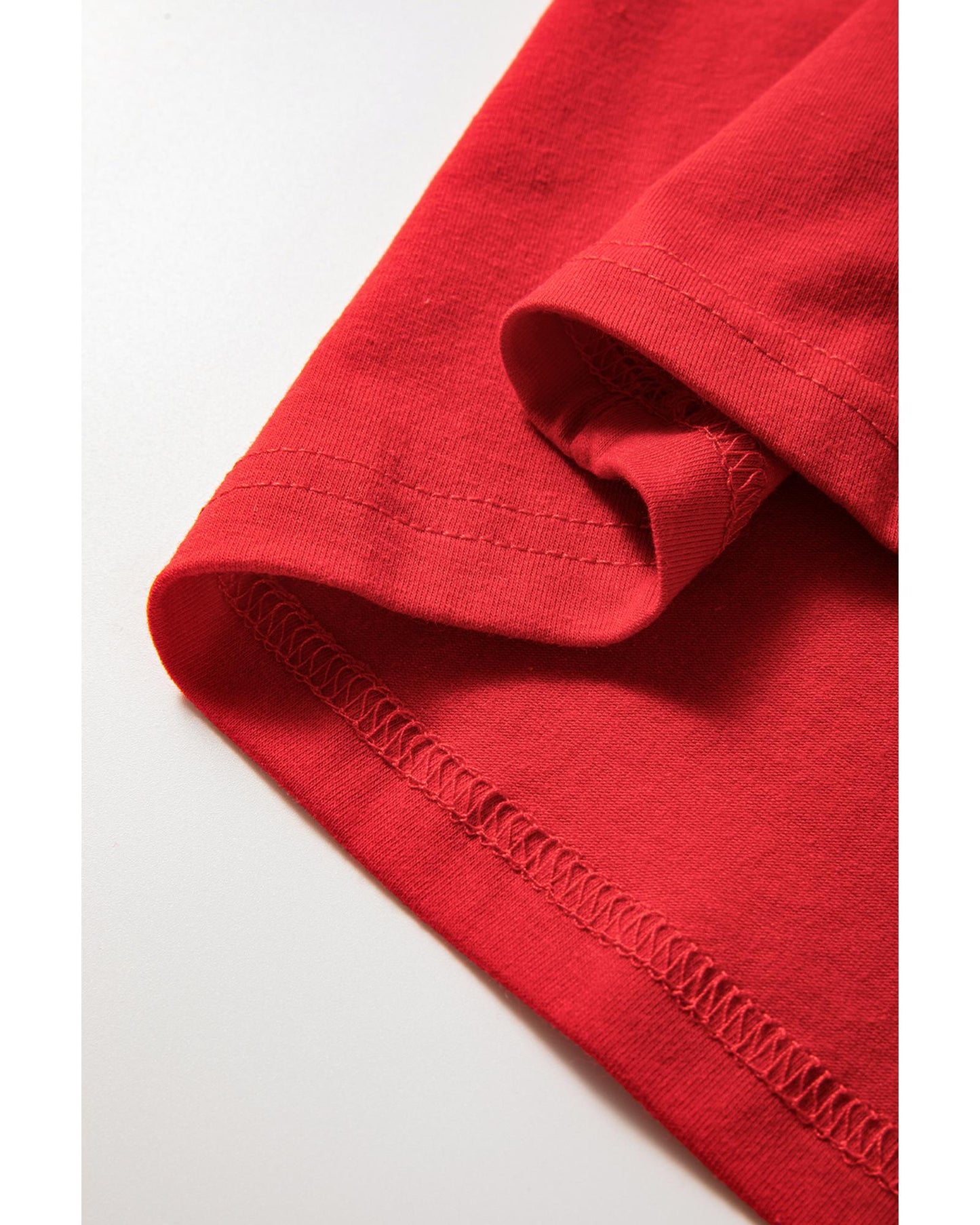 Red Christmas Tree Snowman Printed Crewneck T Shirt - S