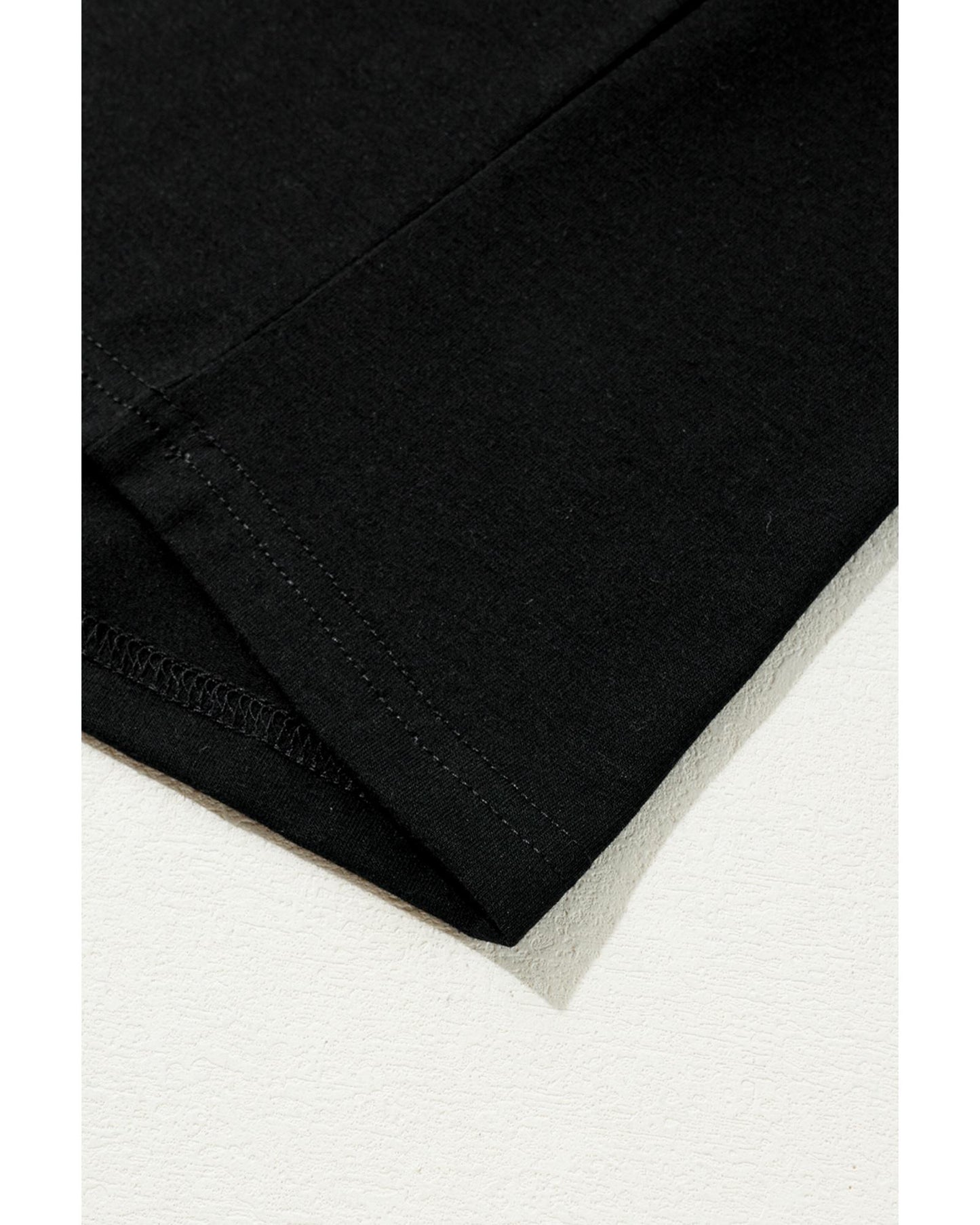 Black Rhinestone Christmas Tree Round Neck Graphic Tee - S