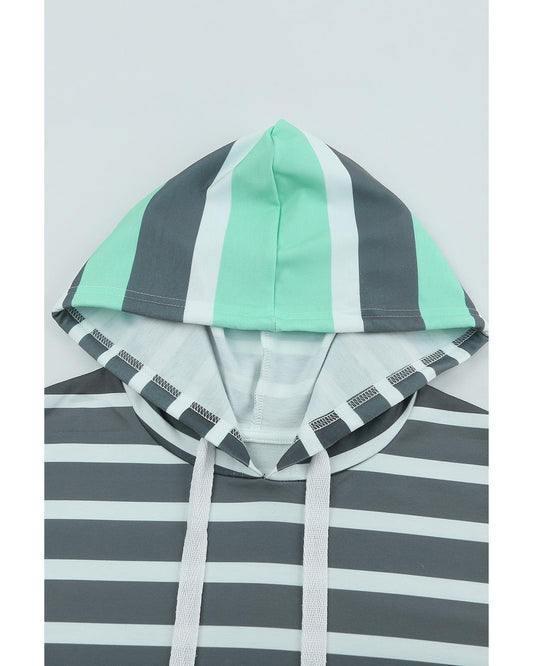 Azura Exchange Striped Drawstring Long Sleeve Hoodie - XL