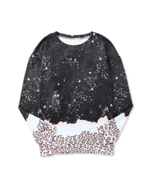 Azura Exchange Bleached Leopard Pullover Sweatshirt - M