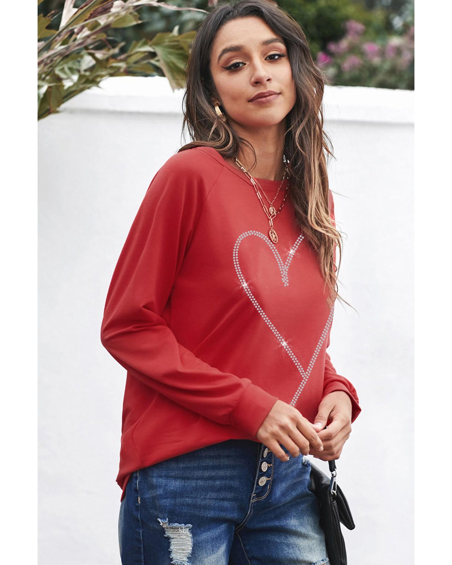 Azura Exchange Heart Shaped Long Sleeve Sweatshirt - 2XL