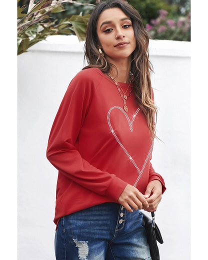 Azura Exchange Heart Shaped Long Sleeve Sweatshirt - 2XL