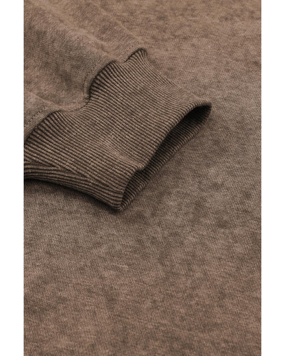 Azura Exchange Relaxed Brown Crew Neck Sweatshirt with Drop Shoulder Design - 2XL