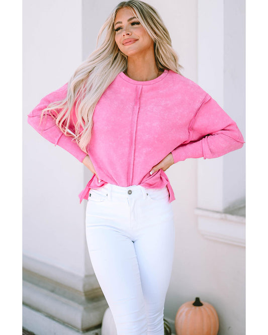 Azura Exchange High Low Raw Edge Sweatshirt - XL