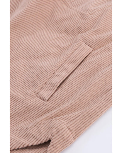 Azura Exchange Half Zip Ribbed Texture Collared Sweatshirt - M