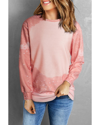 Azura Exchange Bleached Round Neck Pullover Sweatshirt - S