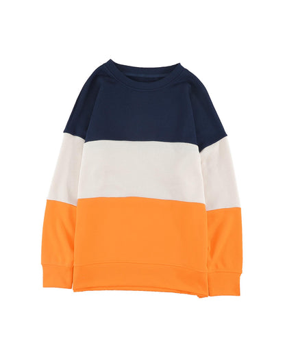 Azura Exchange Colorblock Sweatshirt with Contrast Stitching and Slits - M