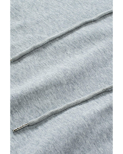 Azura Exchange Lace-up Grey Casual Hoodie - 2XL