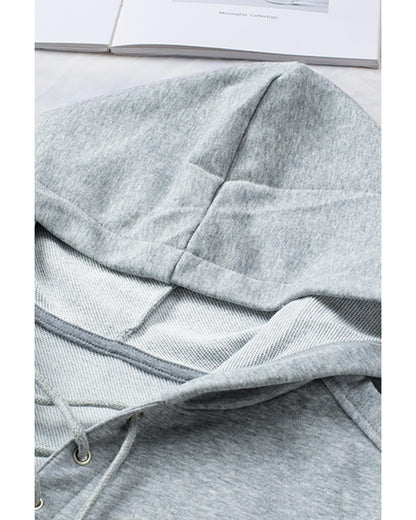 Azura Exchange Lace-up Grey Casual Hoodie - 2XL