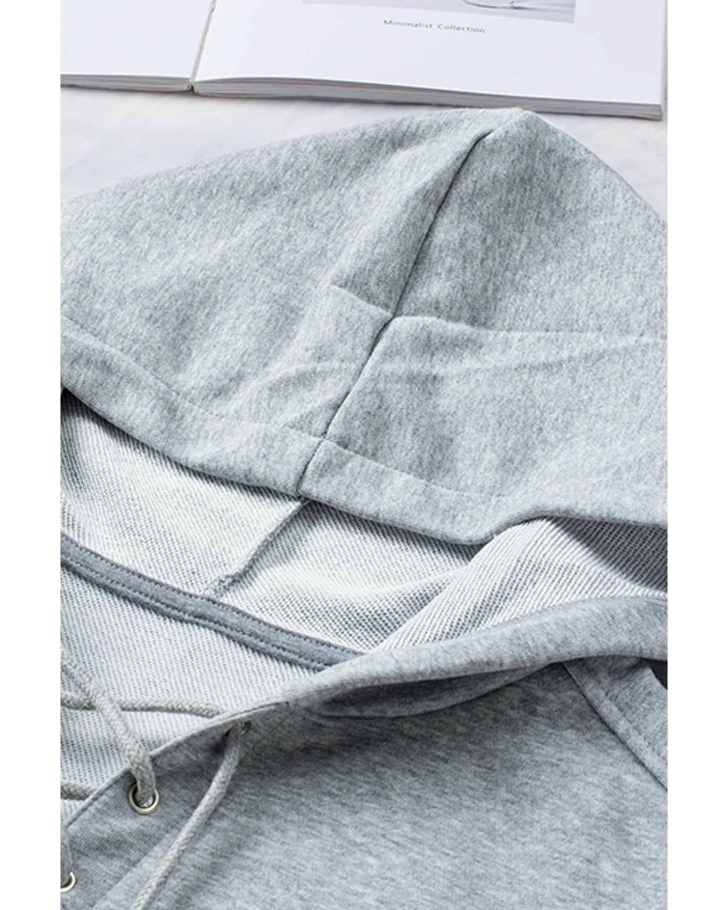 Azura Exchange Lace-up Grey Casual Hoodie - M