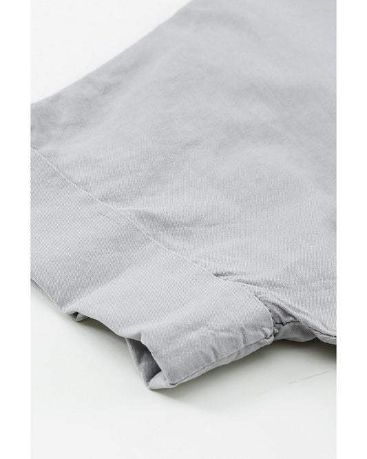 Azura Exchange Denim Shirt with Turn-down Collar - L