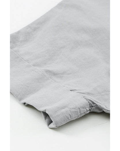 Azura Exchange Denim Shirt with Turn-down Collar - M