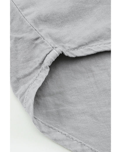 Azura Exchange Denim Shirt with Turn-down Collar - M