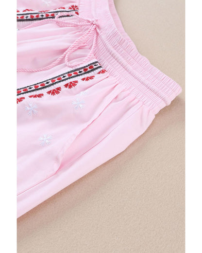 Azura Exchange Embroidered Floral Tasseled Shorts - M