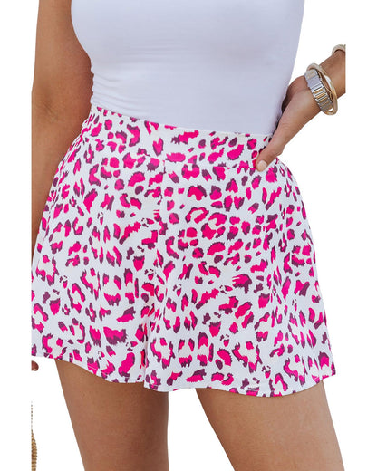 Azura Exchange Leopard Print Flutter Shorts - L
