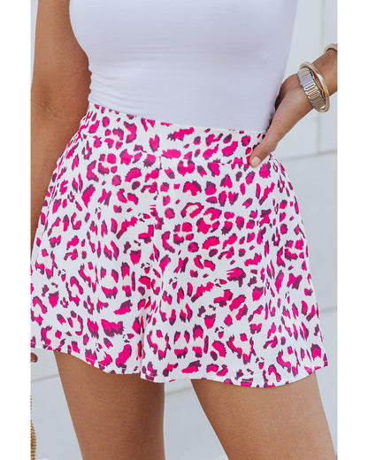 Azura Exchange Leopard Print Flutter Shorts - M