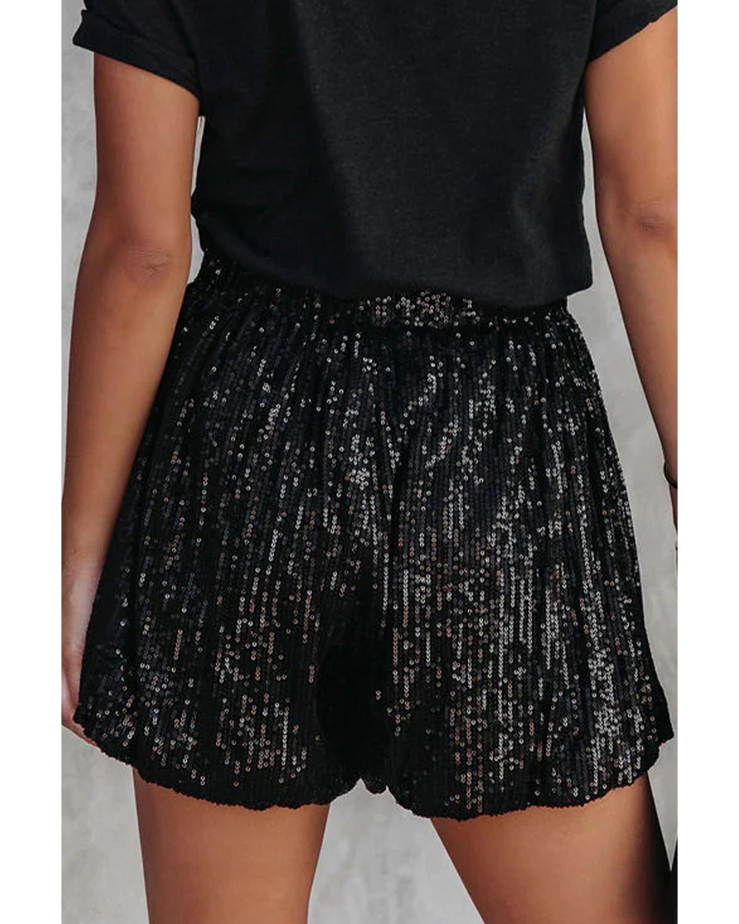 Azura Exchange Sequin High Waist Casual Shorts - L