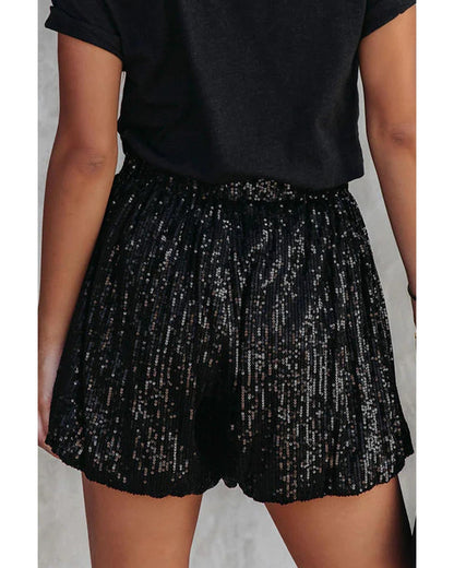 Azura Exchange Sequin High Waist Casual Shorts - L