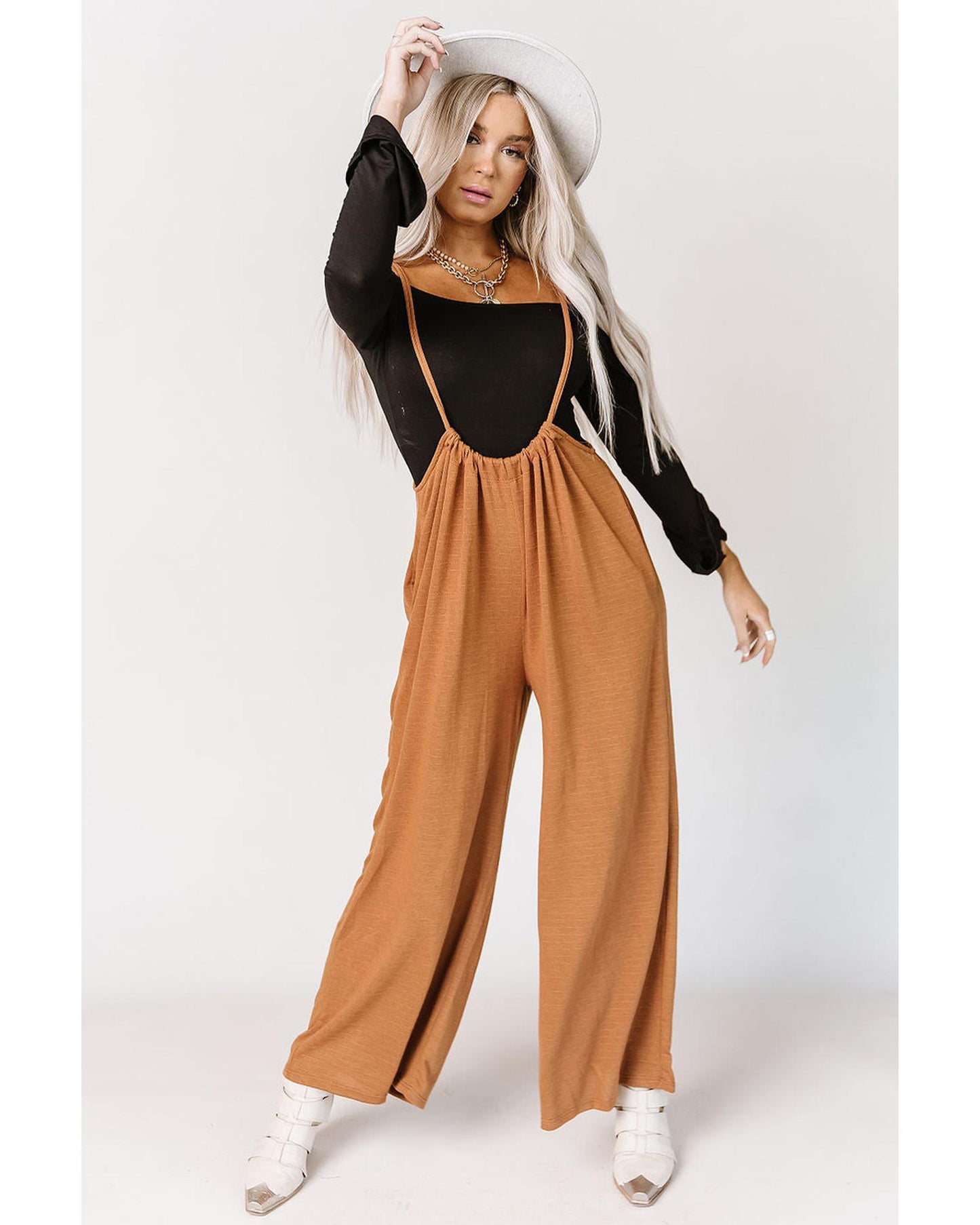 Azura Exchange Wide Leg Suspender Pants - XL