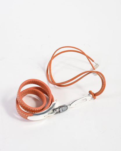 Leather and Metal Necklace and Bracelet - L