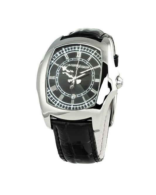 Chronotech Men's Black Leather Watch - One Size