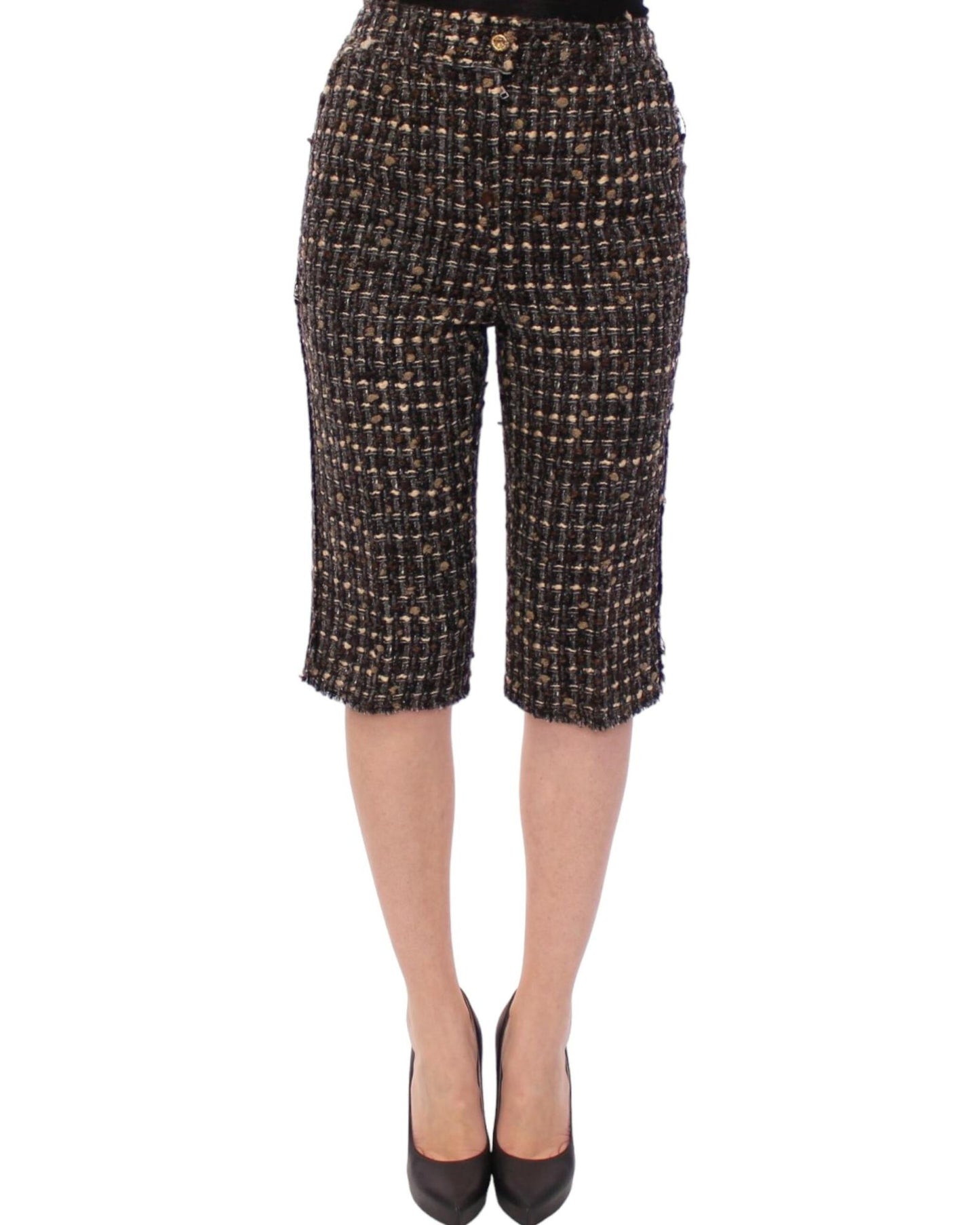 Wool Blend Shorts with Zipper Closure and Front Pockets 40 IT Women