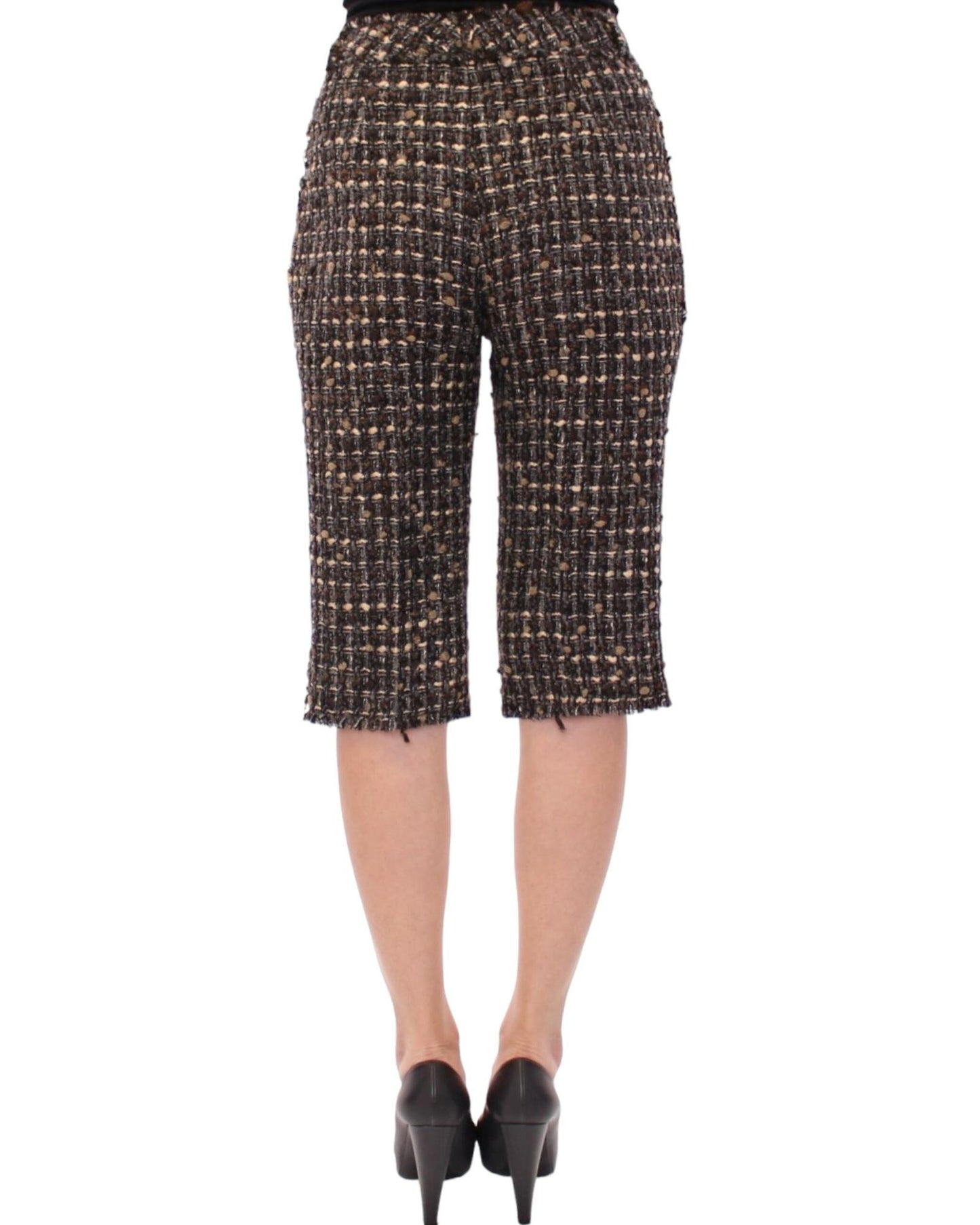 Wool Blend Shorts with Zipper Closure and Front Pockets 40 IT Women