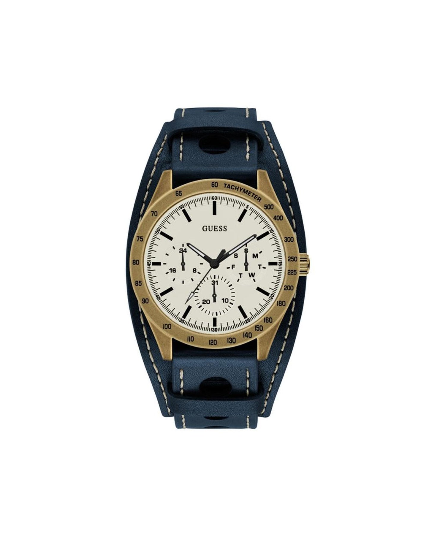 Guess Men's Blue Leather Watch - One Size